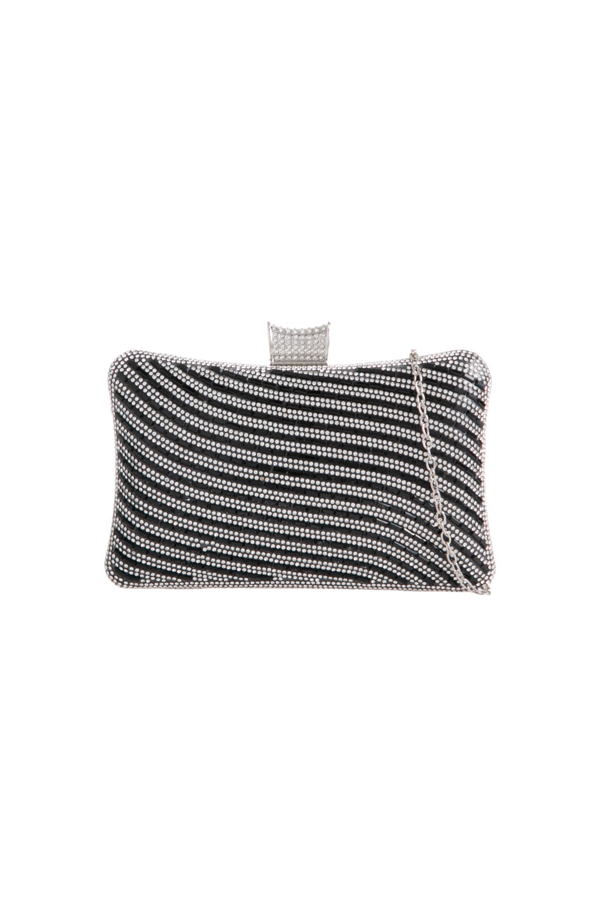 Black Diamante Clutch Bag-0