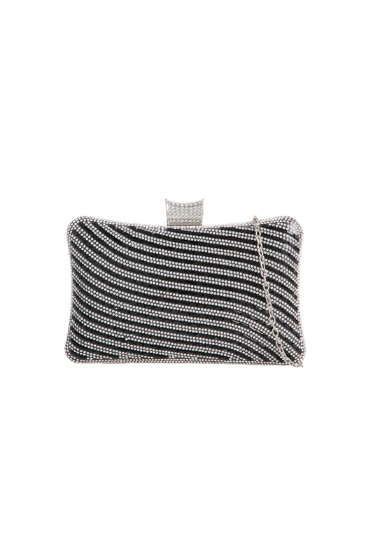 Black Diamante Clutch Bag-0